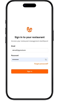 Sign up on the menuu.at platform with your name and email address. No credit card required.